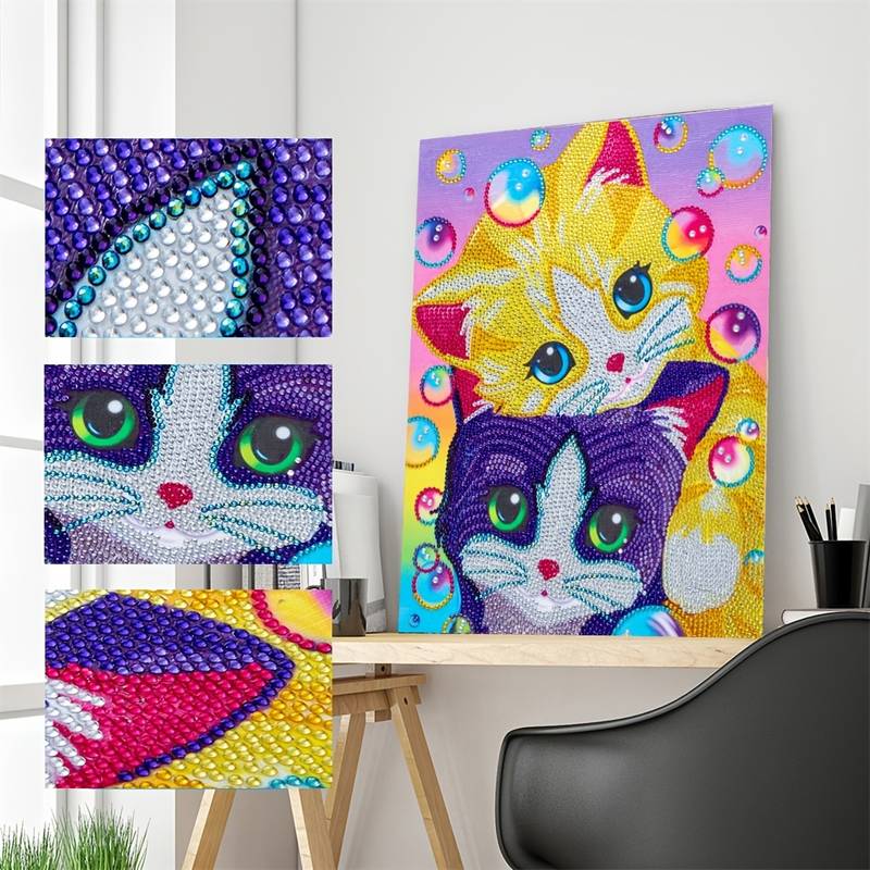 Beginners Animal Diamond Painting, Special Shape Diamond Painting Cat  Partial Diamond Art Dot Crystal Rhinestone Craft Canvas Home Wall  Decoration (11